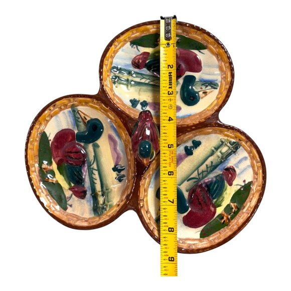 Vintage Mallard Duck Hand Painted Ceramic Divided Serving Dish Hunter Gift Dad - Picture 5 of 6